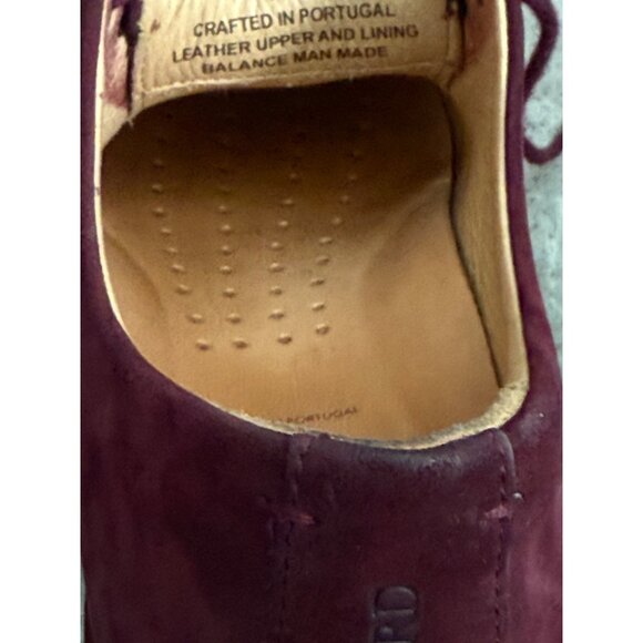 Samuel Hubbard Womens Burgundy Suede Lace-Up Oxford Shoes Size M US 6 EU 36 Leat - Picture 12 of 16